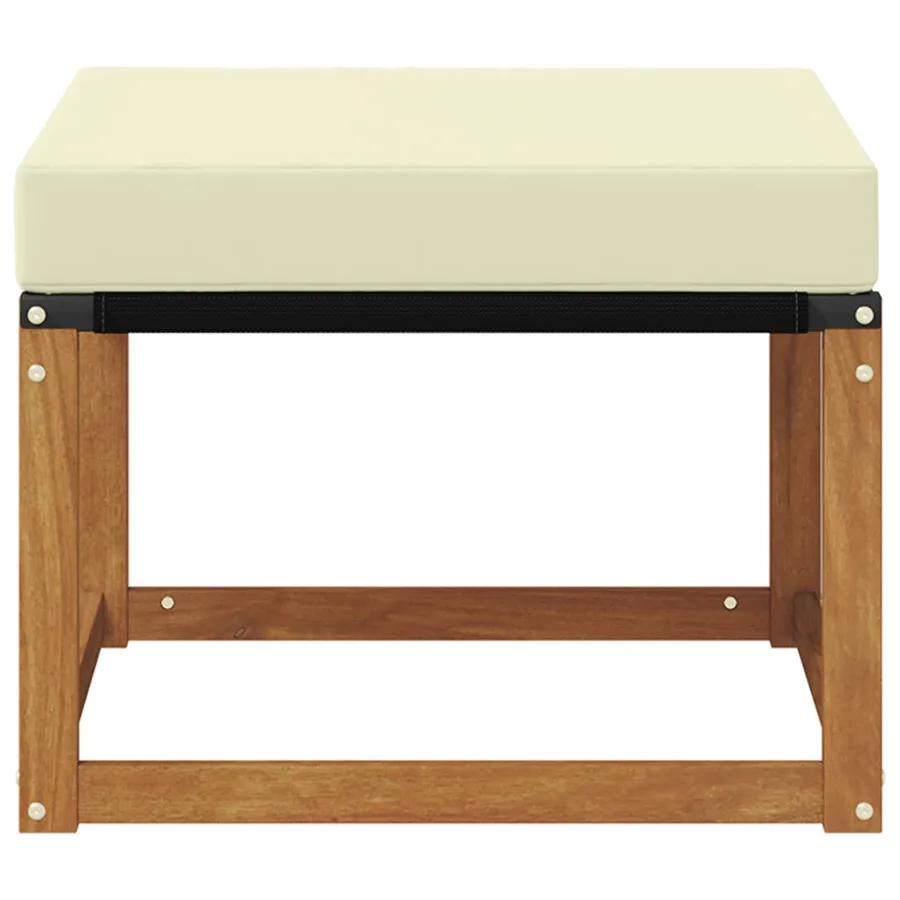 Pouf d'Extérieur Bois d'acacia massif et tissu Textilène - 4