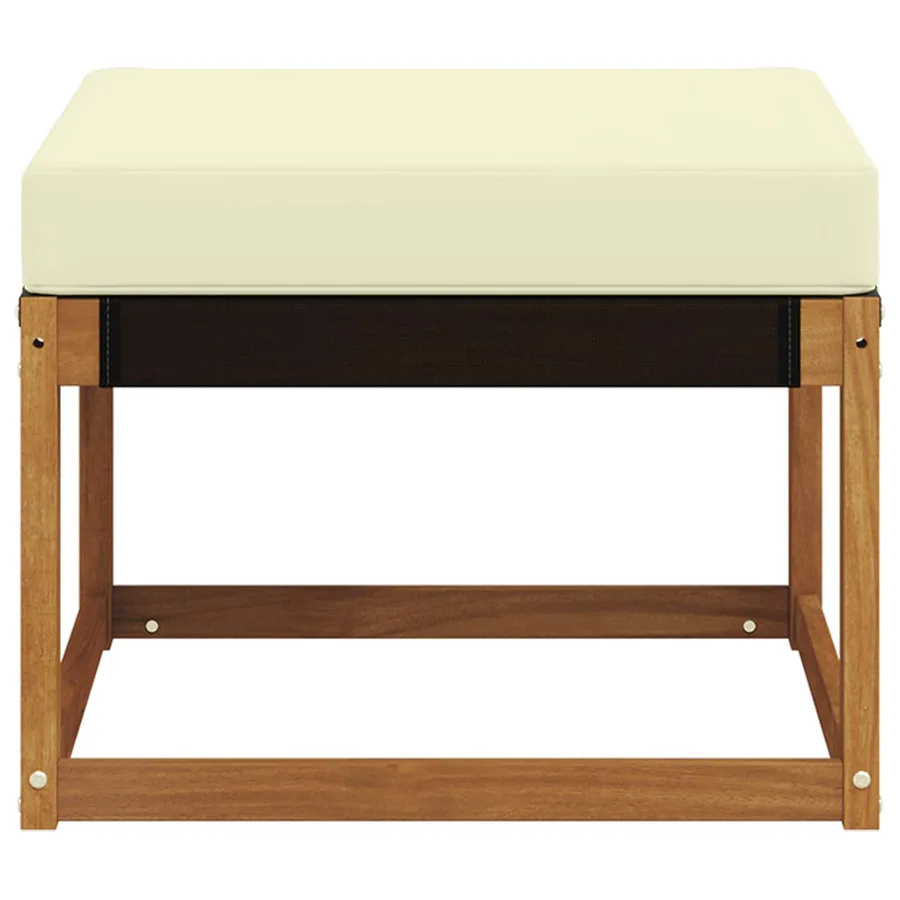 Pouf d'Extérieur Bois d'acacia massif et tissu Textilène - 5