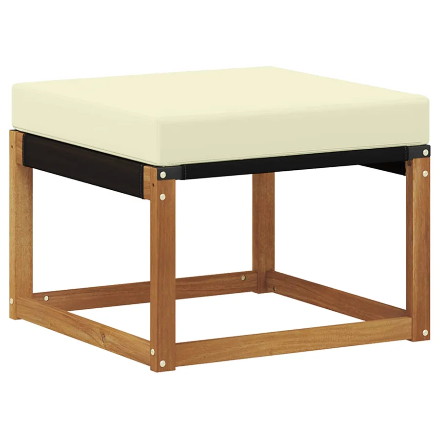 Pouf d'Extérieur Bois d'acacia massif et tissu Textilène - 6