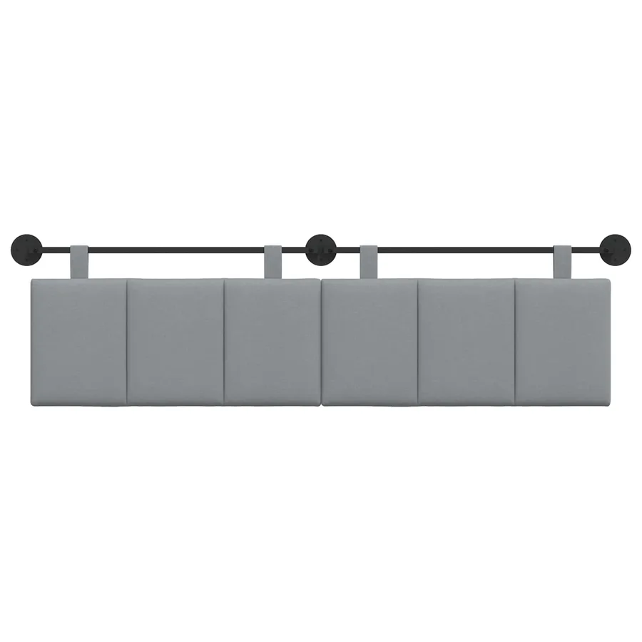 Tête de lit suspendue Gris clair Tissu - 5