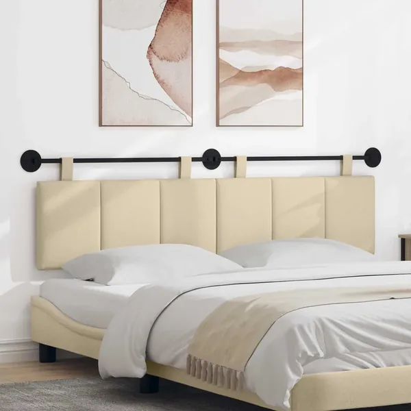 Tête de lit suspendue Crème Tissu