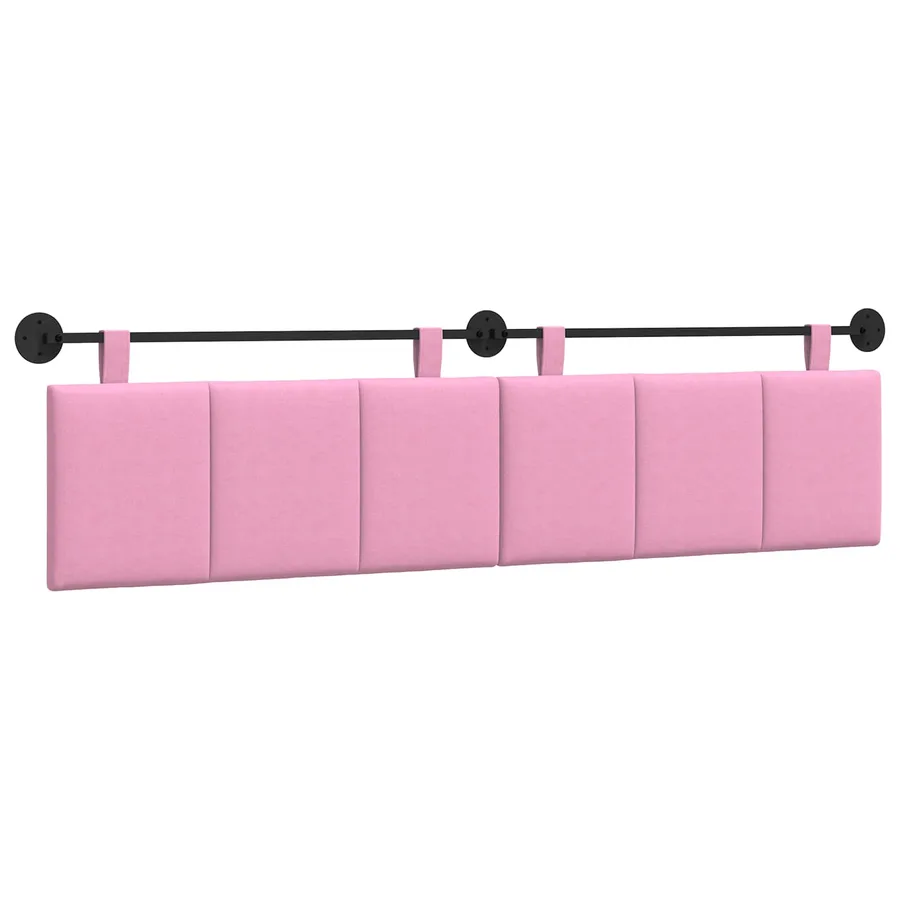 Tête de lit suspendue Rose Tissu - 2