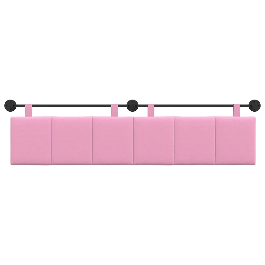 Tête de lit suspendue Rose Tissu - 5
