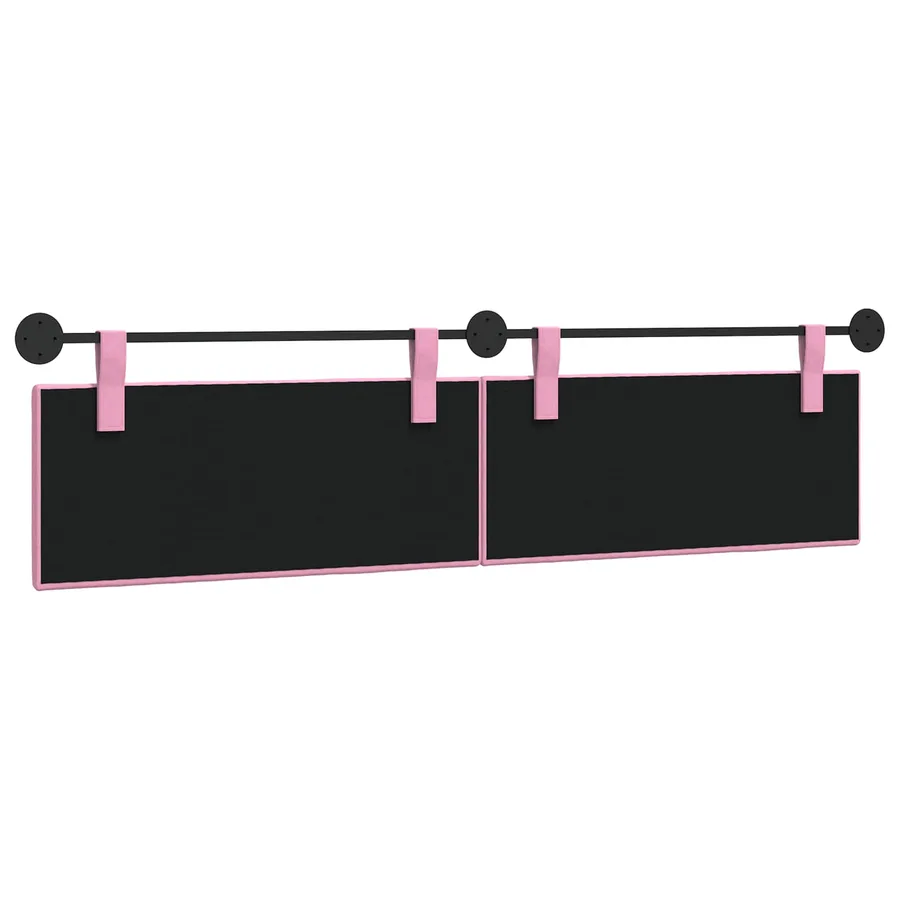 Tête de lit suspendue Rose Tissu - 7