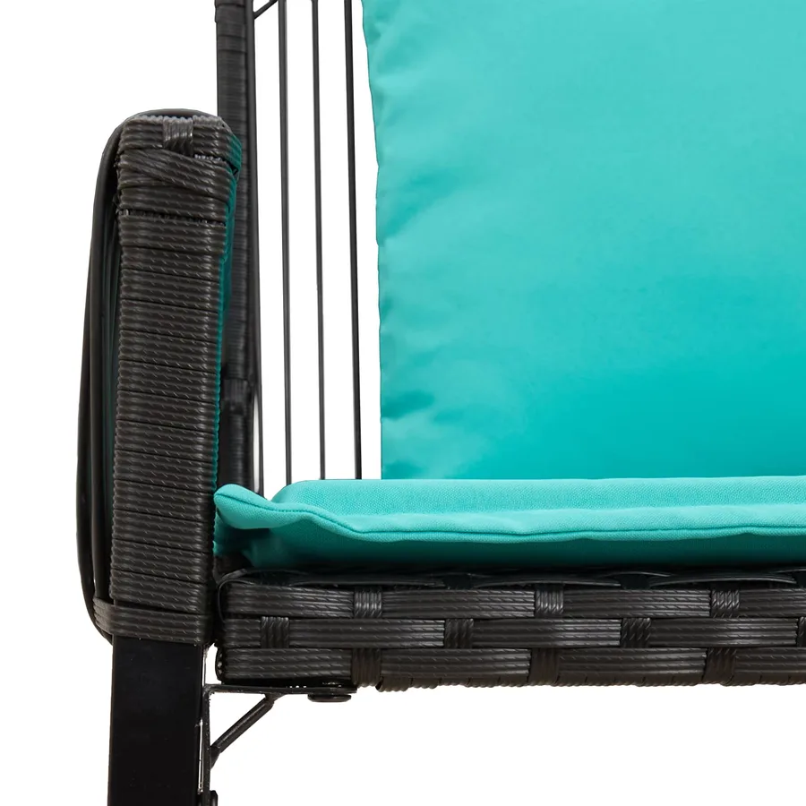 Ensemble de meubles d'extérieur 9 pcs Noir et turquoise - 12
