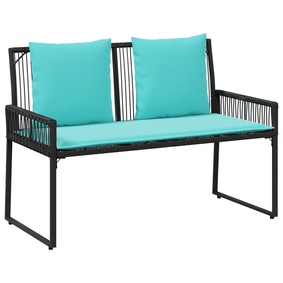 Ensemble de meubles d'extérieur 9 pcs Noir et turquoise - 6