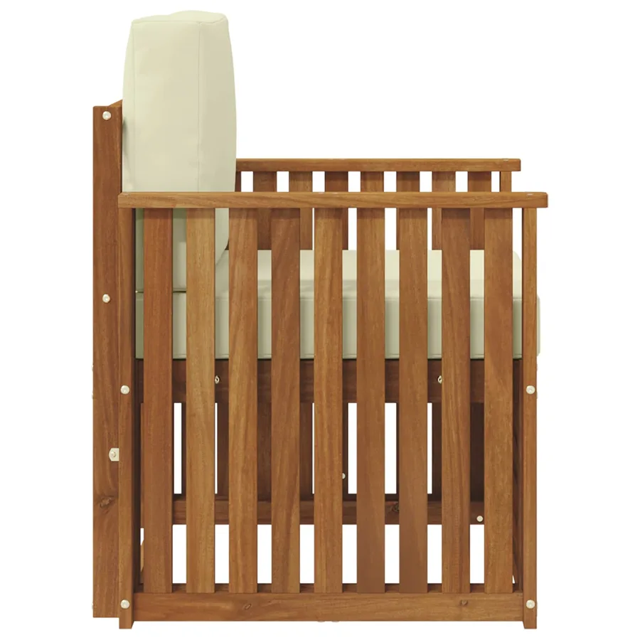 Canapé d’extérieur Bois d'acacia massif et polyester Naturel - 4