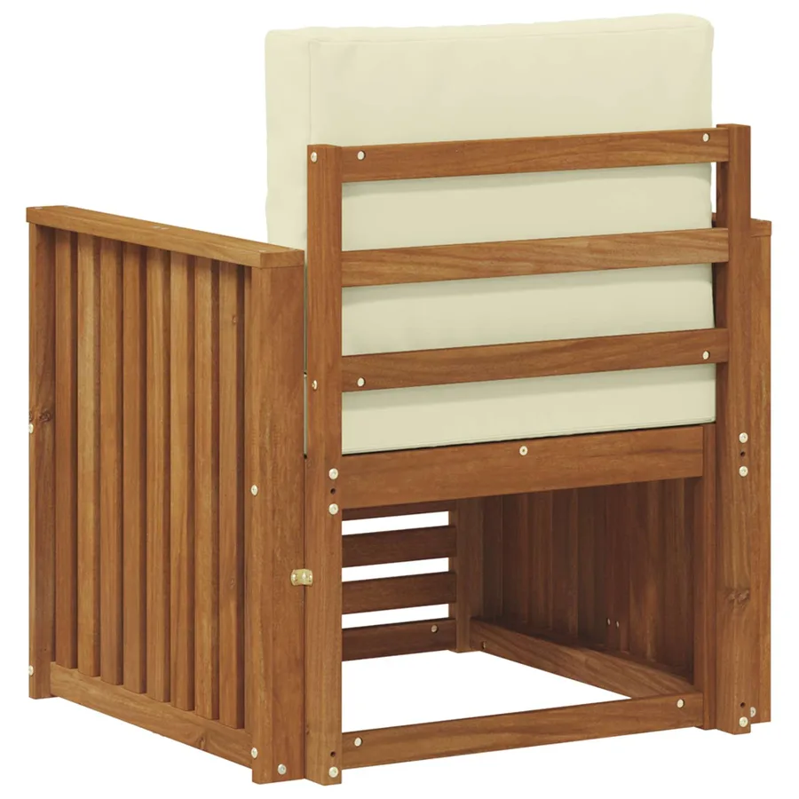 Canapé d’extérieur Bois d'acacia massif et polyester Naturel - 5