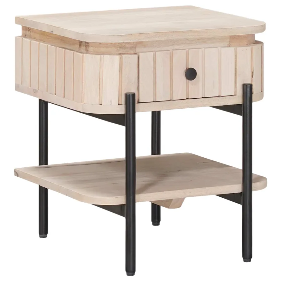 Table de chevet faite main Blanc 40 x 35 x 45 cm