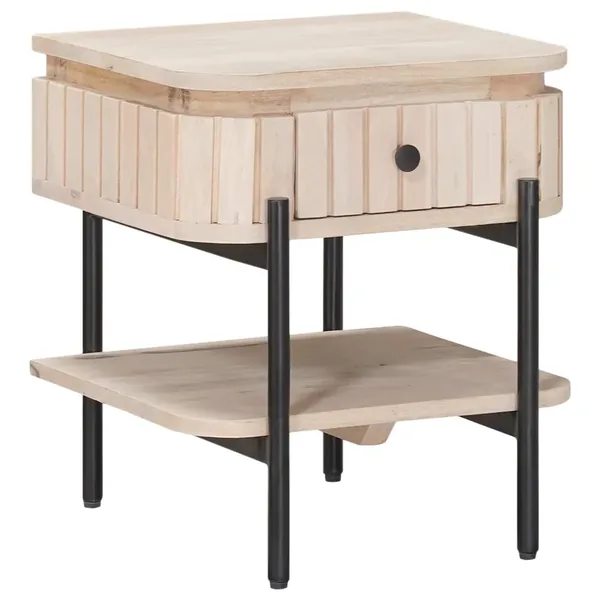 Table de chevet faite main Blanc 40 x 35 x 45 cm