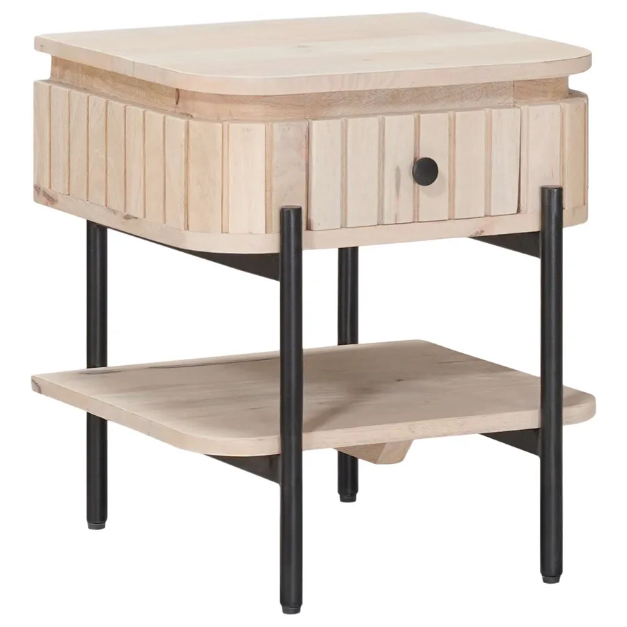 Table de chevet faite main Blanc 40 x 35 x 45 cm - 3