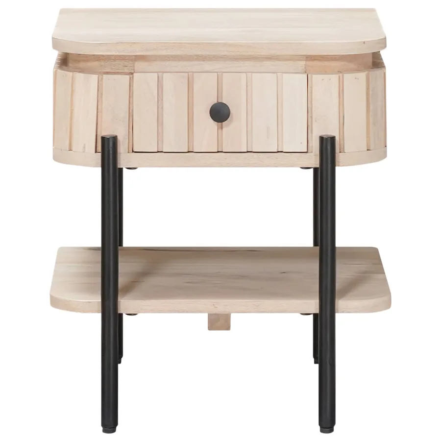 Table de chevet faite main Blanc 40 x 35 x 45 cm - 5