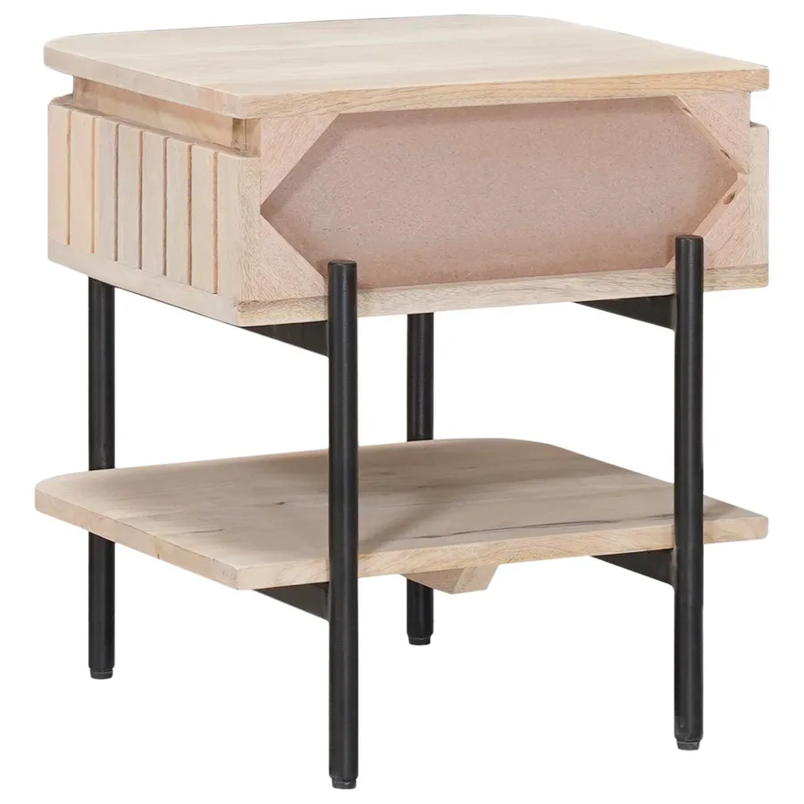 Table de chevet faite main Blanc 40 x 35 x 45 cm - 7