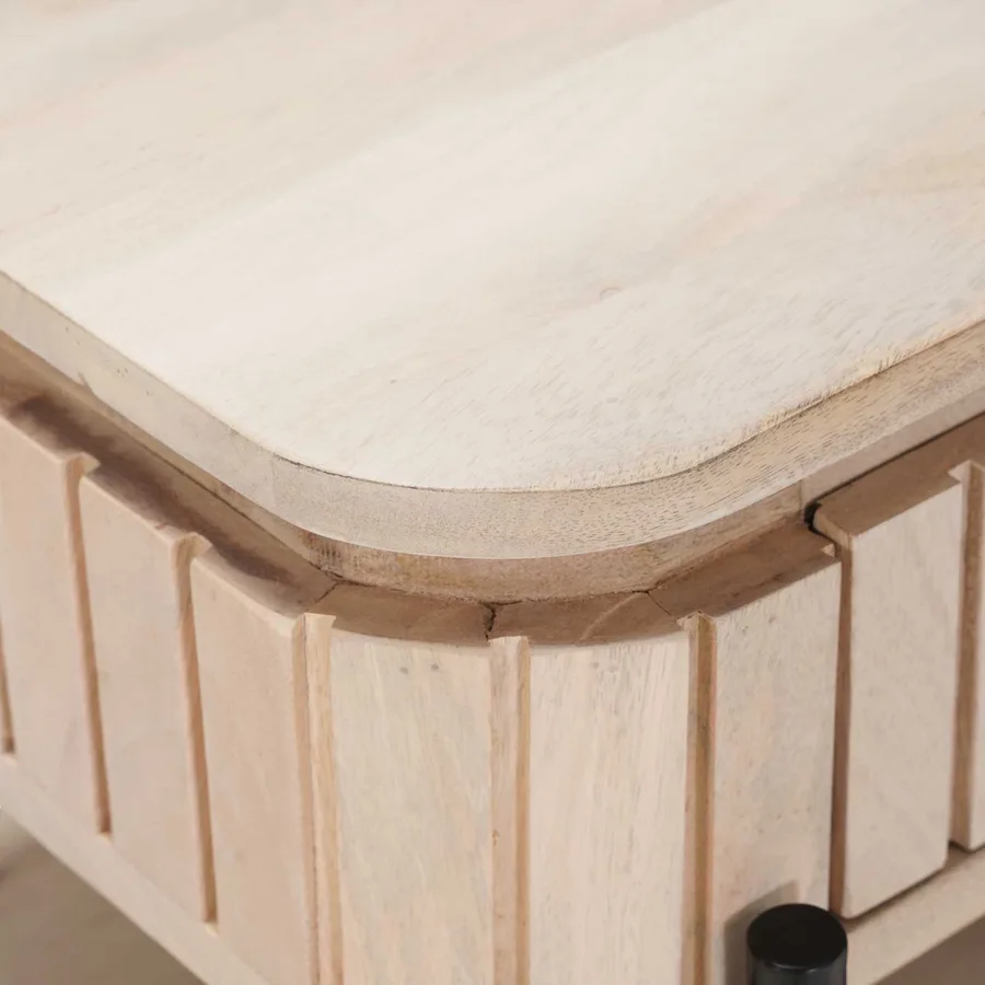 Table de chevet faite main Blanc 40 x 35 x 45 cm - 8