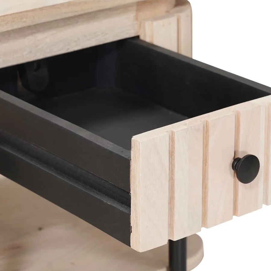 Table de chevet faite main Blanc 40 x 35 x 45 cm - 9