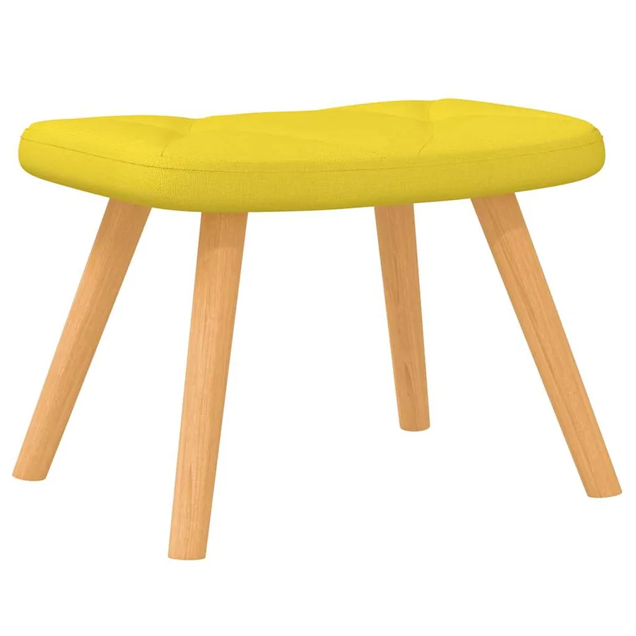 Chaise à bascule avec tabouret Jaune moutarde Tissu - 7