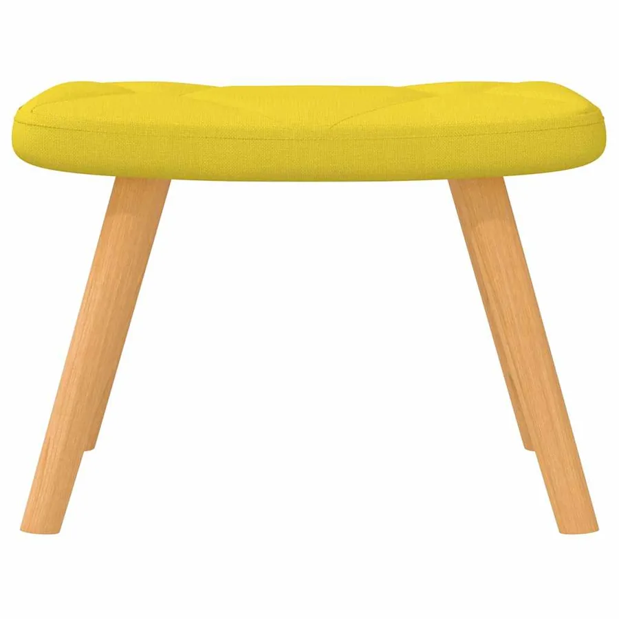 Chaise à bascule avec tabouret Jaune moutarde Tissu - 8