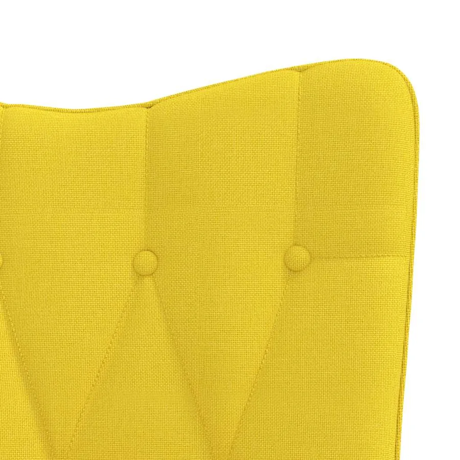 Chaise à bascule avec tabouret Jaune moutarde Tissu - 9