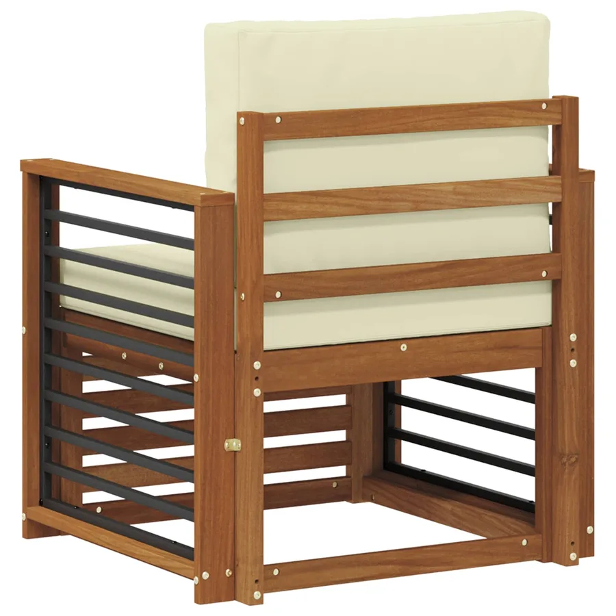 Canapé d’extérieur Bois d'acacia massif et polyester Naturel - 5