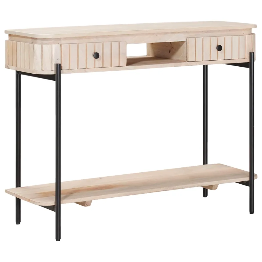 Table d'appoint faite main Blanc 100 x 30 x 76 cm