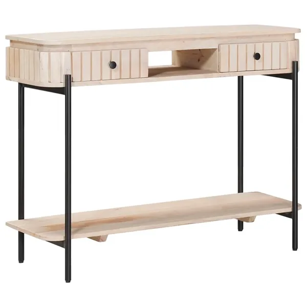 Table d'appoint faite main Blanc 100 x 30 x 76 cm