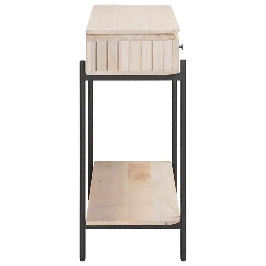Table d'appoint faite main Blanc 100 x 30 x 76 cm - 6