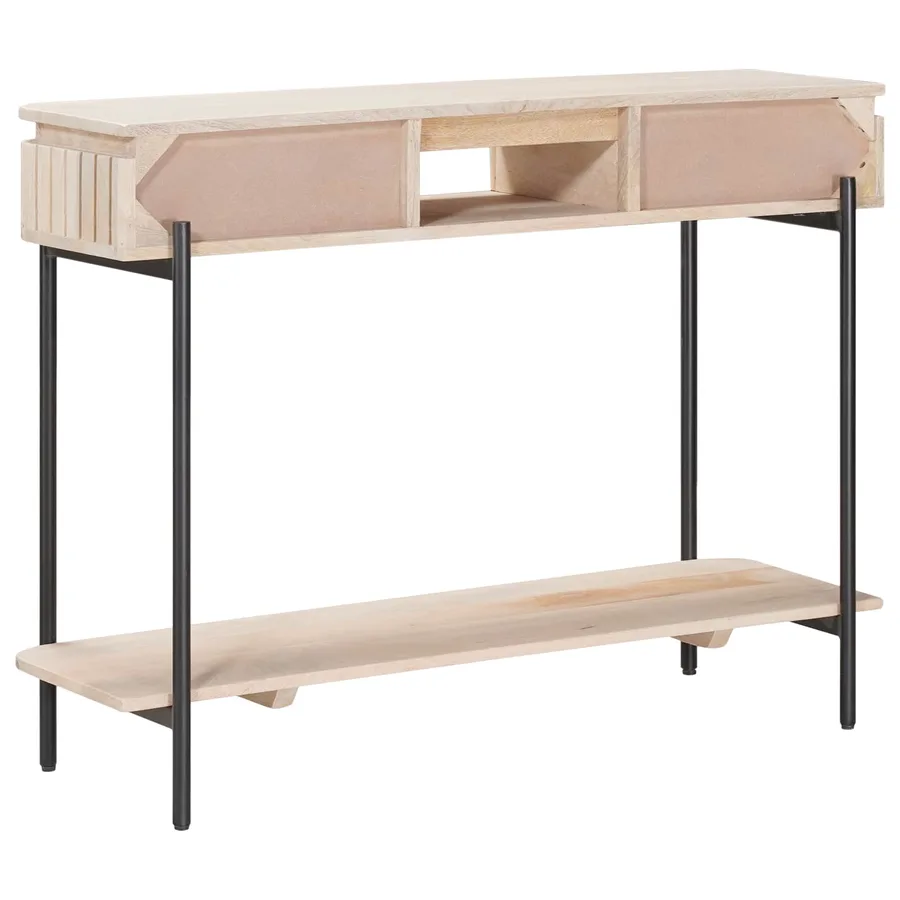 Table d'appoint faite main Blanc 100 x 30 x 76 cm - 7