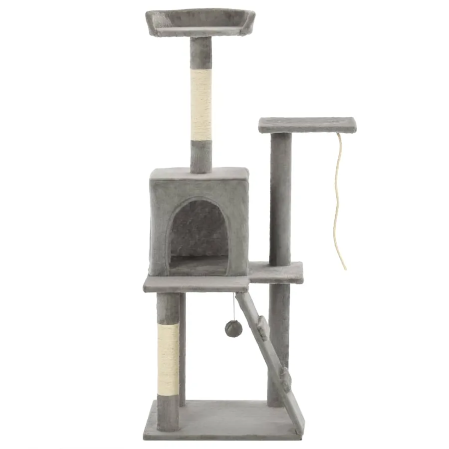 Arbre à chat avec griffoirs en sisal 120 cm Gris - 2