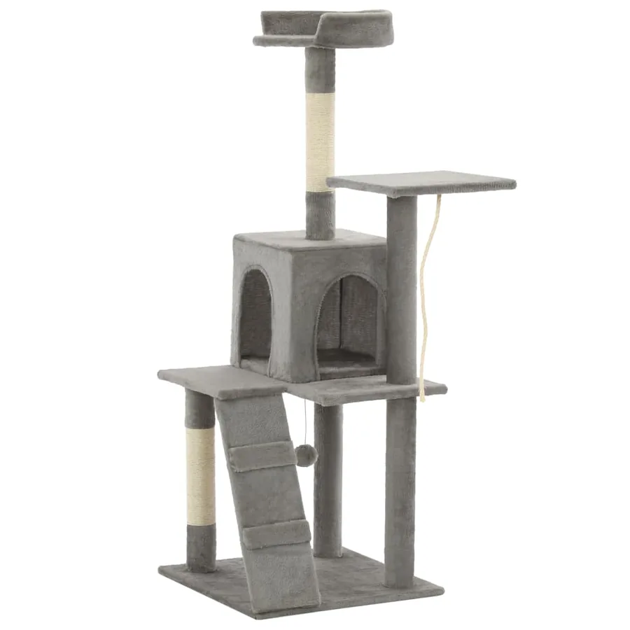 Arbre à chat avec griffoirs en sisal 120 cm Gris - 3