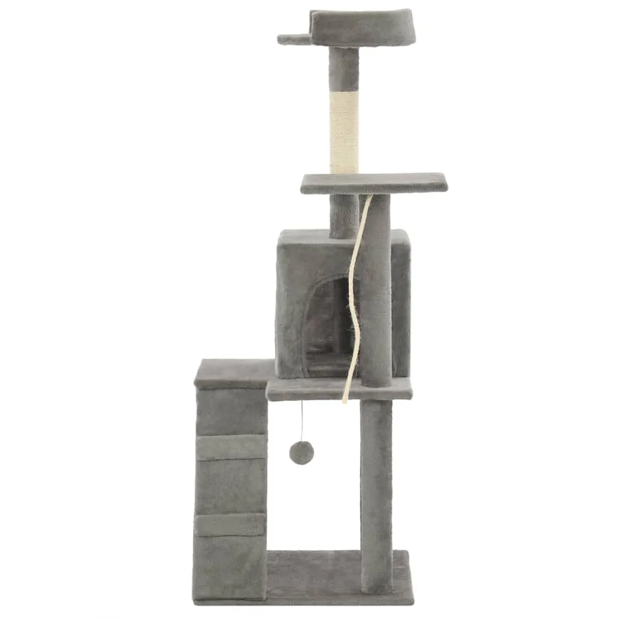 Arbre à chat avec griffoirs en sisal 120 cm Gris - 4