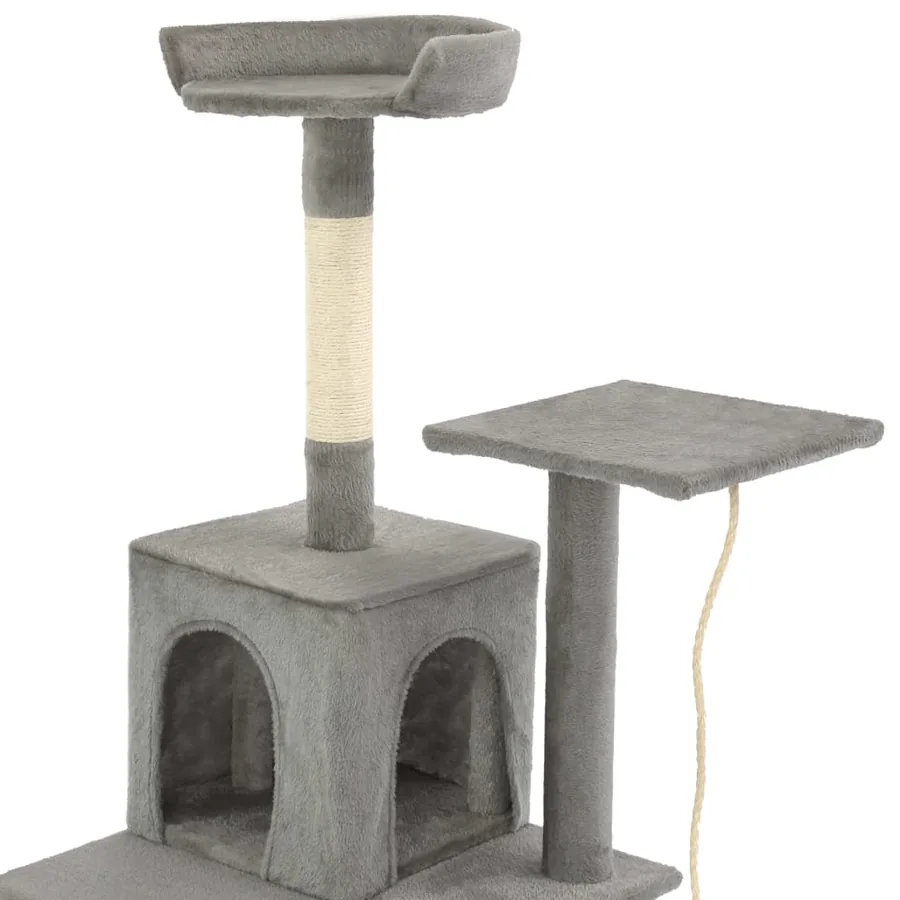 Arbre à chat avec griffoirs en sisal 120 cm Gris - 5