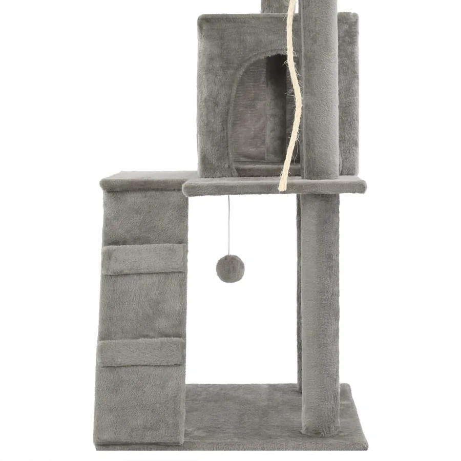 Arbre à chat avec griffoirs en sisal 120 cm Gris - 6