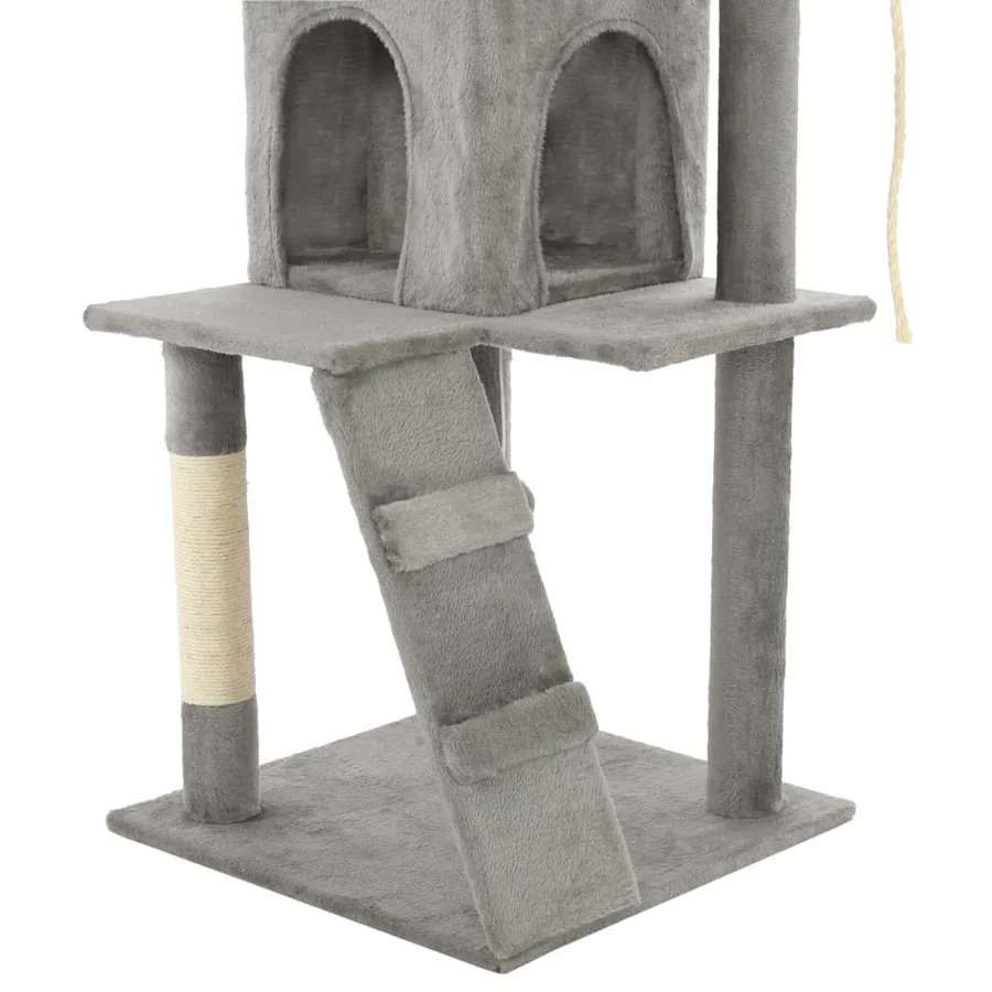 Arbre à chat avec griffoirs en sisal 120 cm Gris - 7