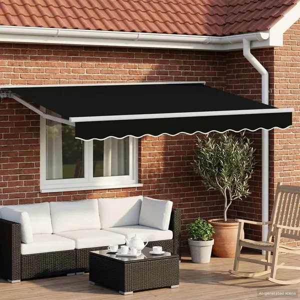 Auvent rétractable électrique Noir 3 x 2,5 m