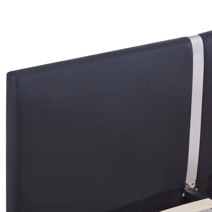 Cadre de lit sans matelas noir similicuir 120x200 cm - 5