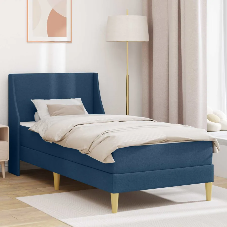 Cadre de lit avec matelas Bleu 80x 200 cm Polyester