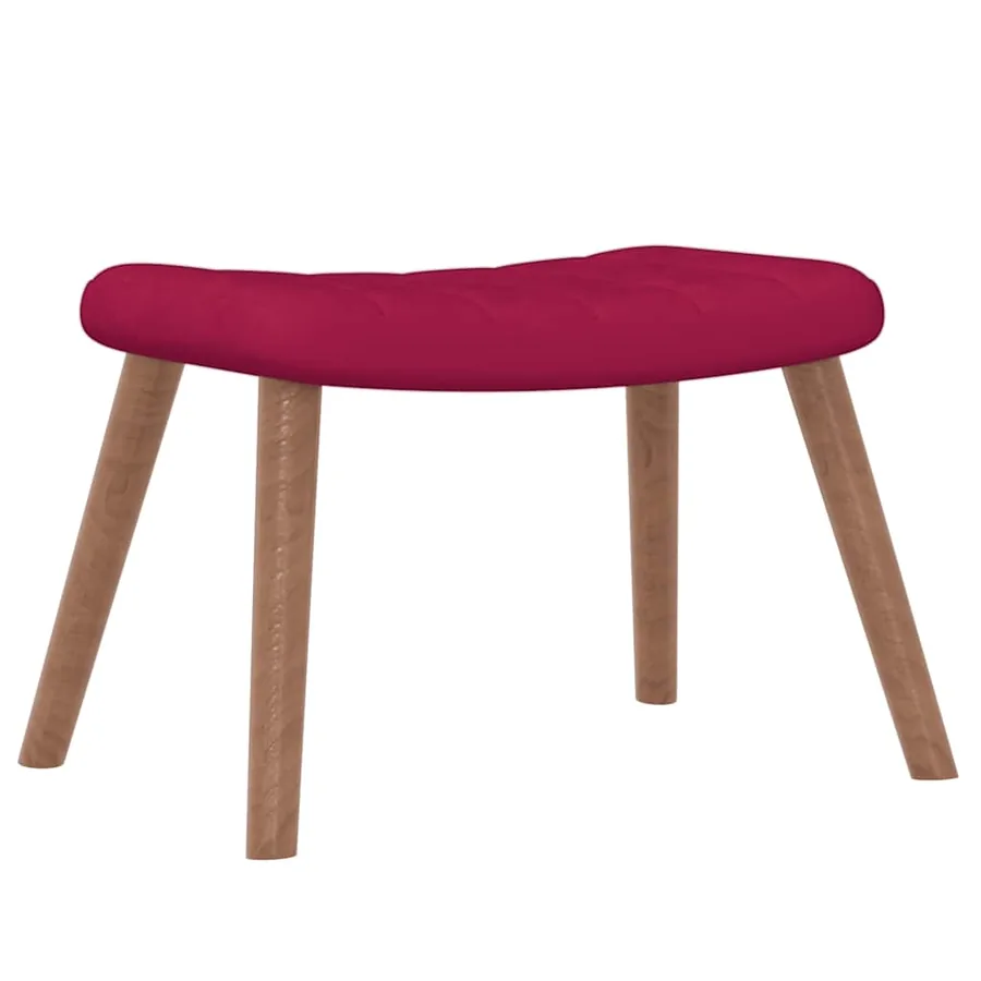 Chaise à bascule avec repose-pied Rouge bordeaux Velours - 6