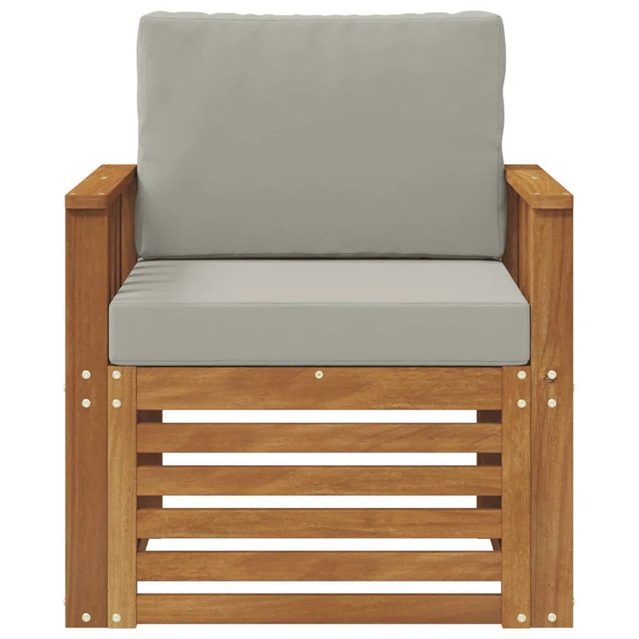 Canapé d’extérieur Bois d'acacia massif et polyester Naturel - 3
