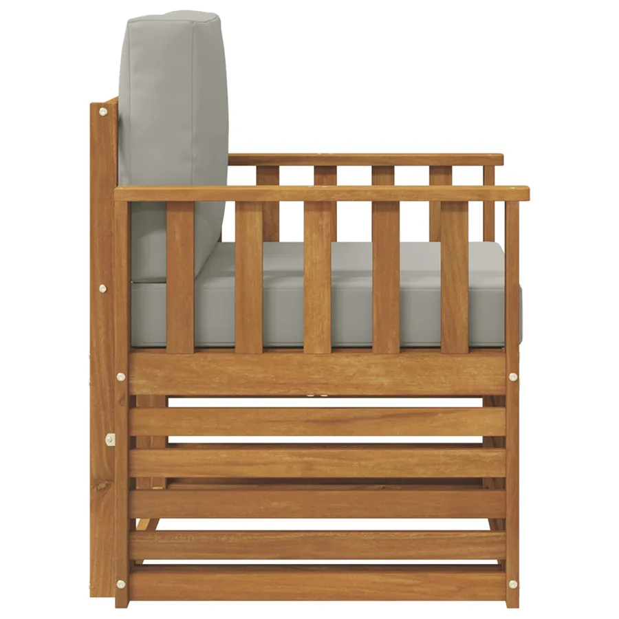 Canapé d’extérieur Bois d'acacia massif et polyester Naturel - 4