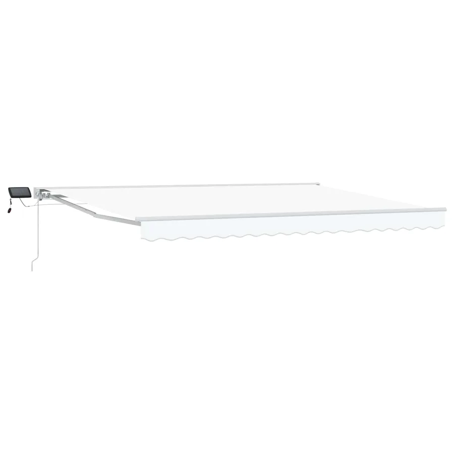 Cadre de store manuel avec LEDs Blanc 4 × 3,5 m - 2