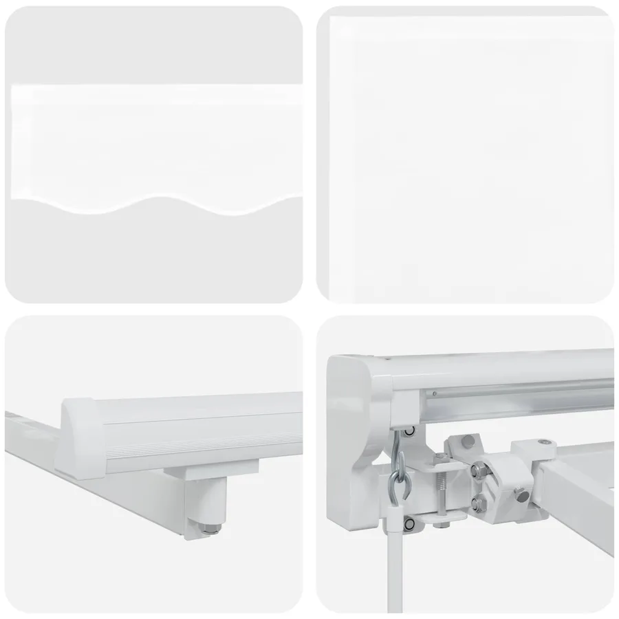 Cadre de store manuel avec LEDs Blanc 4 × 3,5 m - 9