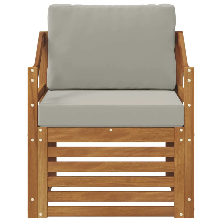 Canapé d’extérieur Bois d'acacia massif et polyester Naturel - 3