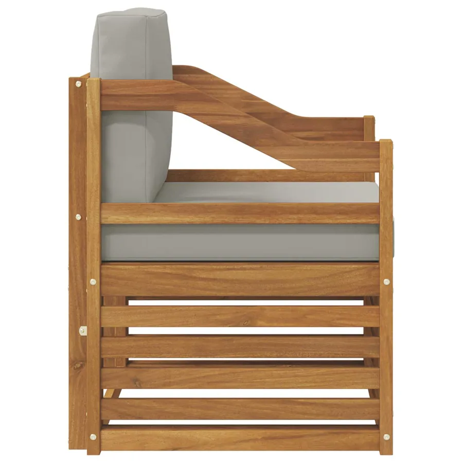 Canapé d’extérieur Bois d'acacia massif et polyester Naturel - 4