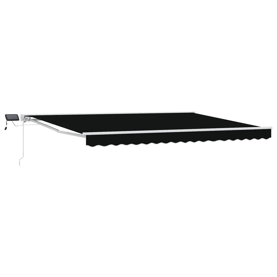Cadre de store manuel avec LEDs Noir et Blanc 4 × 3 m - 2