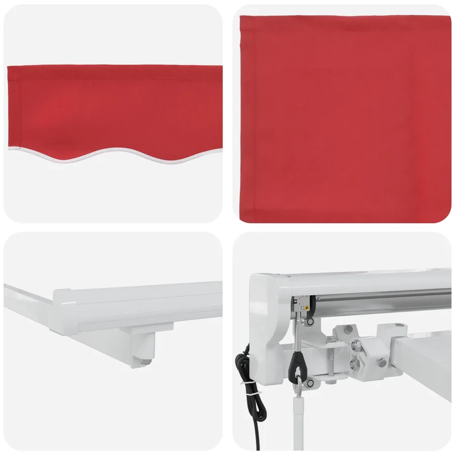 Auvent rétractable électrique Rouge 3,5 x 2,5 m - 7
