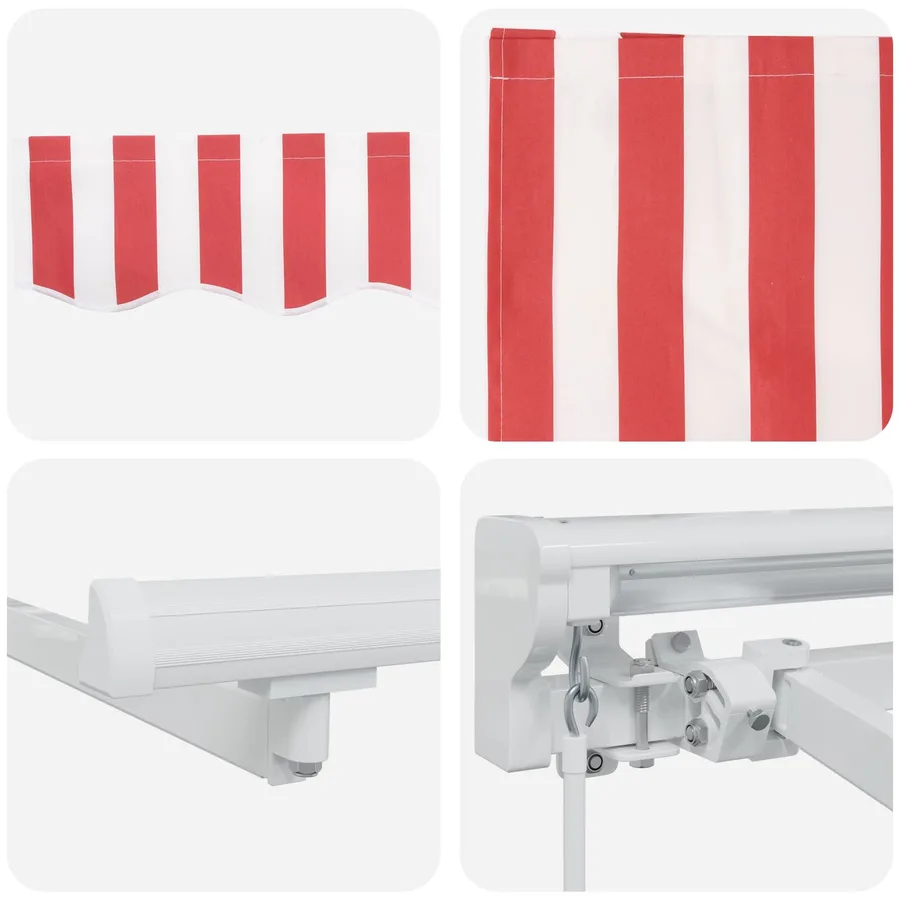 Cadre de store manuel avec LEDs Rouge et Blanc 4,5 × 3,5 m - 9