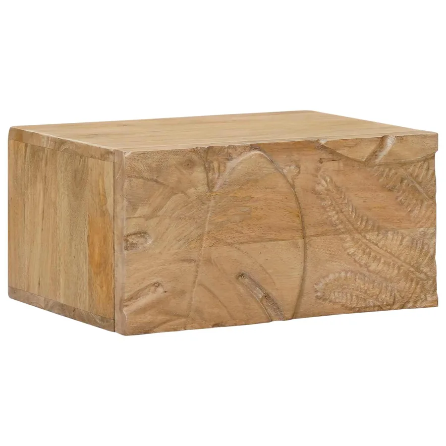 Table de chevet faite main Marron Teck 40 x 30 x 20 cm