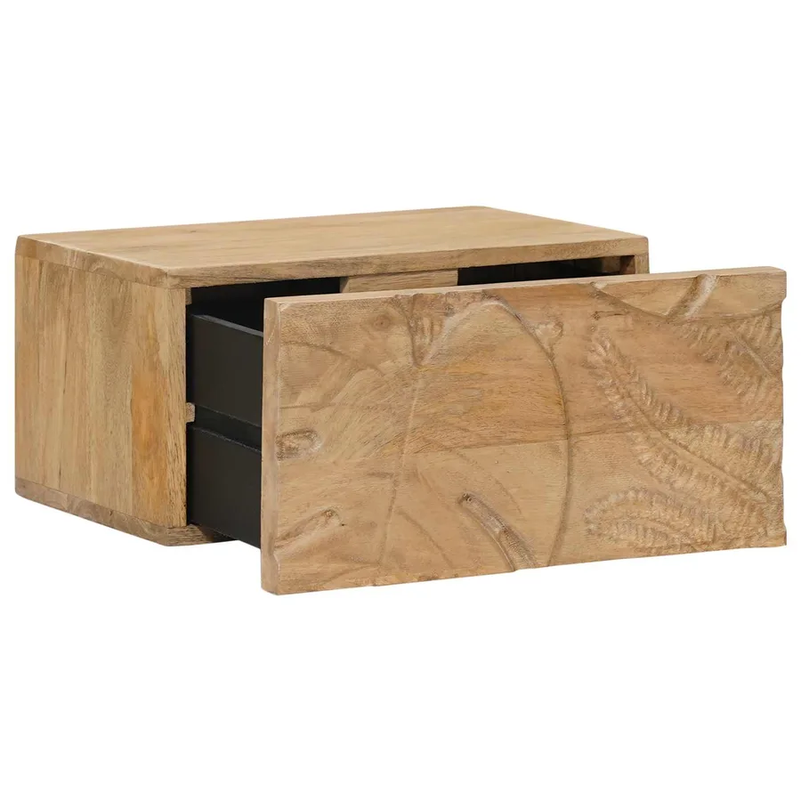 Table de chevet faite main Marron Teck 40 x 30 x 20 cm - 2