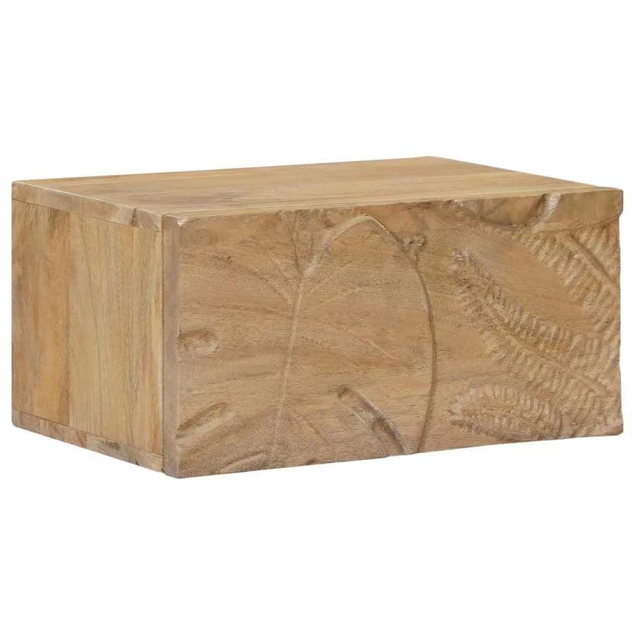 Table de chevet faite main Marron Teck 40 x 30 x 20 cm - 4