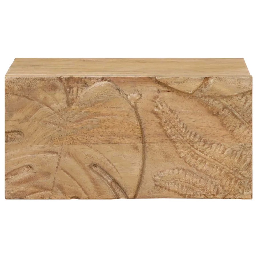 Table de chevet faite main Marron Teck 40 x 30 x 20 cm - 5